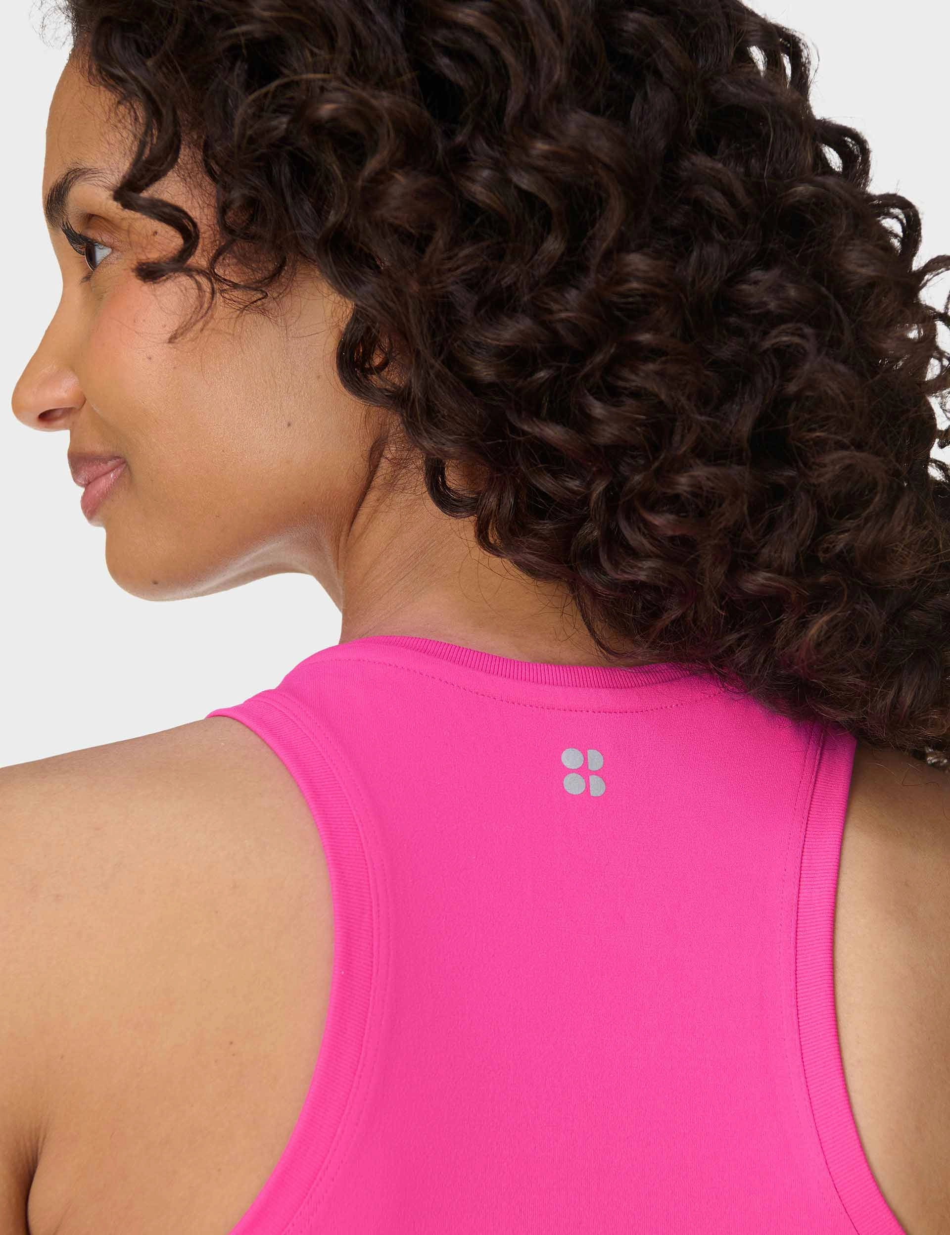 Athlete Seamless Gym Vest - Fuchsia Pink Outdoor Flexible Counter - measure - ready