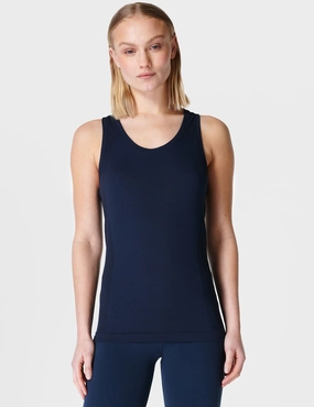 suitable for industrial workers Athlete Seamless Gym Vest - Navy Blue