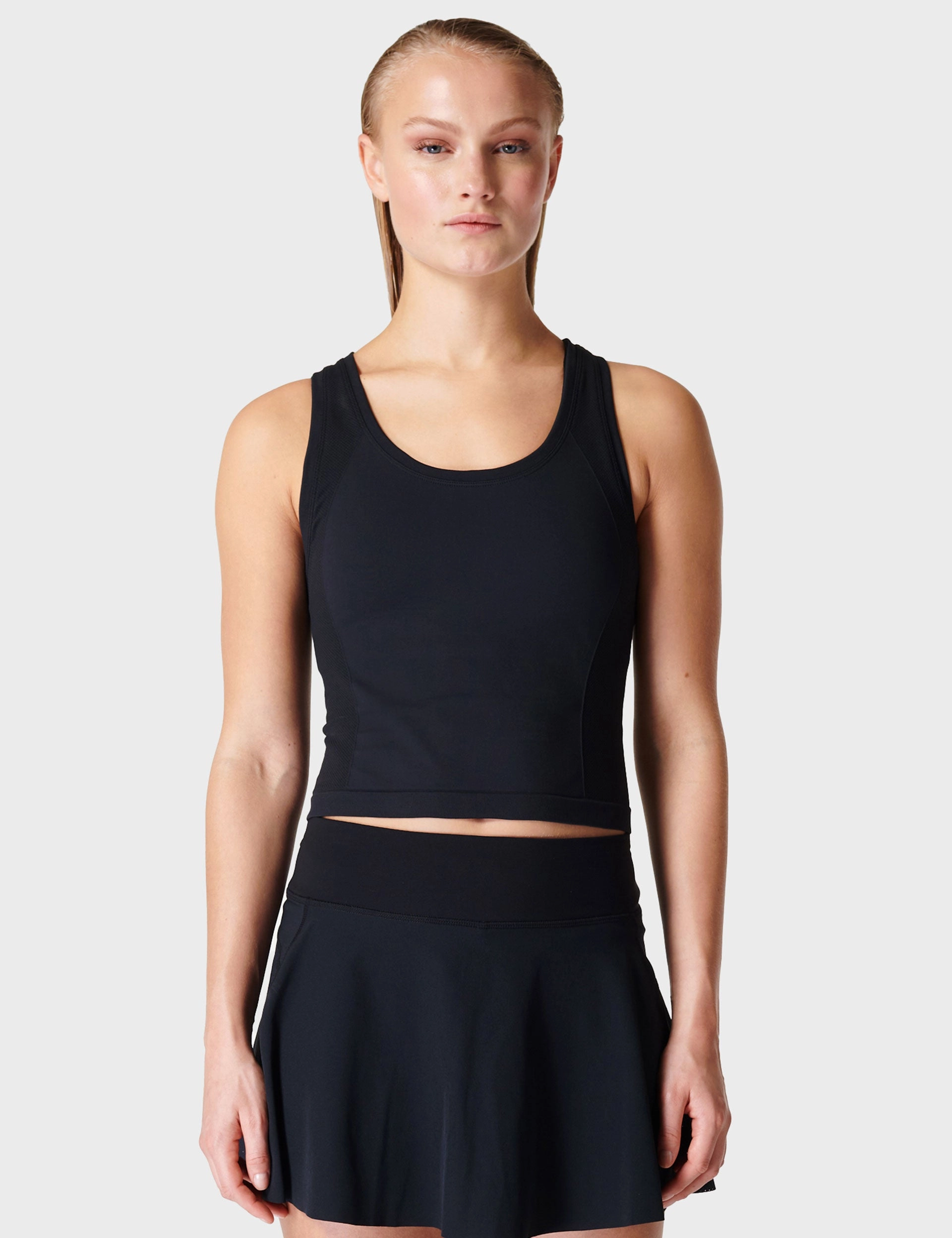 Athlete Crop Seamless Gym Vest - Black arctic scene Stay Coolness