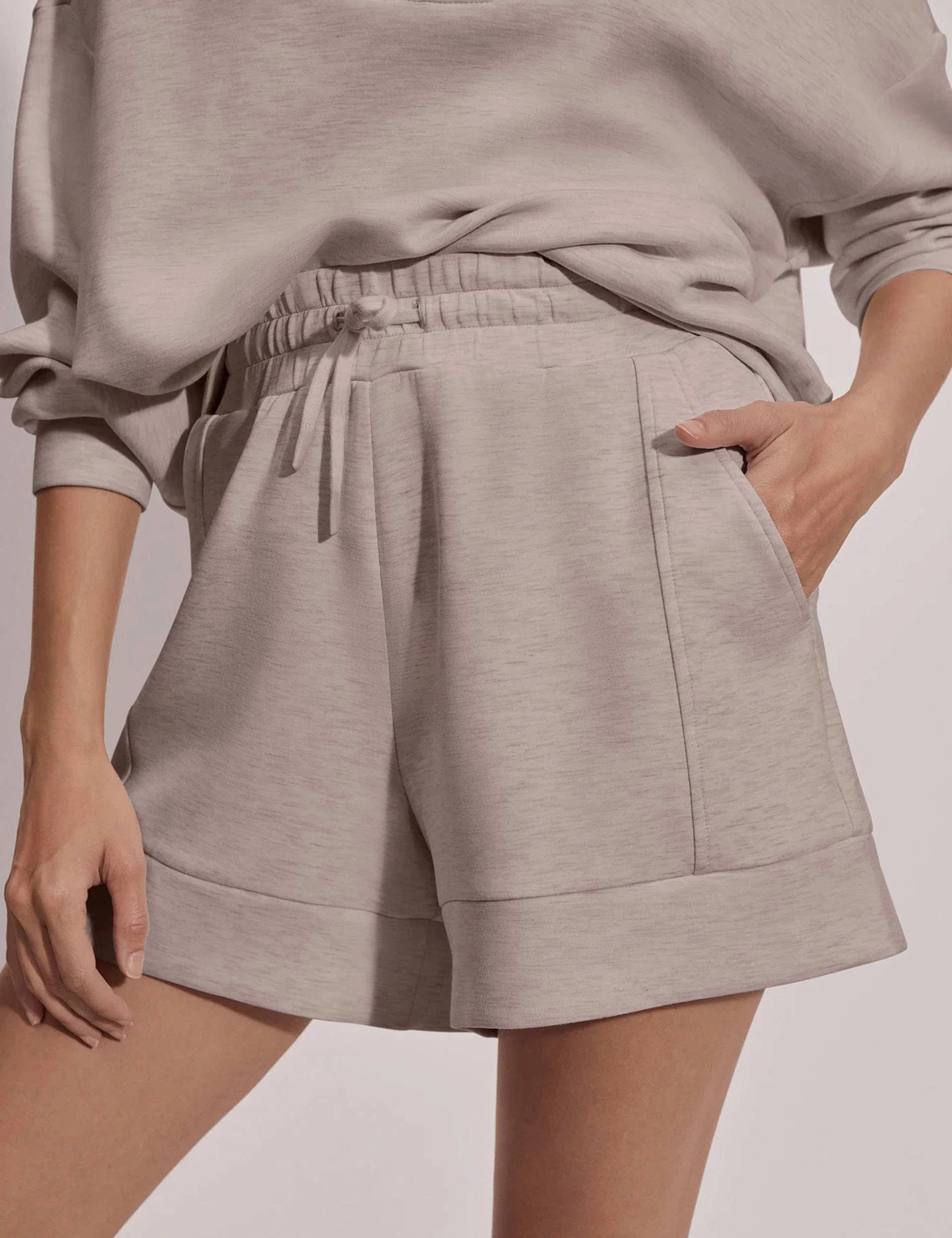 Atrium High Waisted Short 4.5" - Taupe Marl Street Style Athletic Shorts