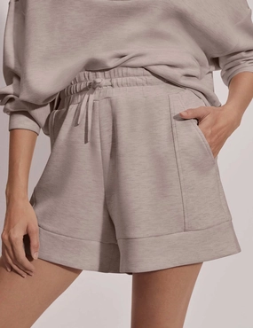 Atrium High Waisted Short 4.5" - Taupe Marl romper