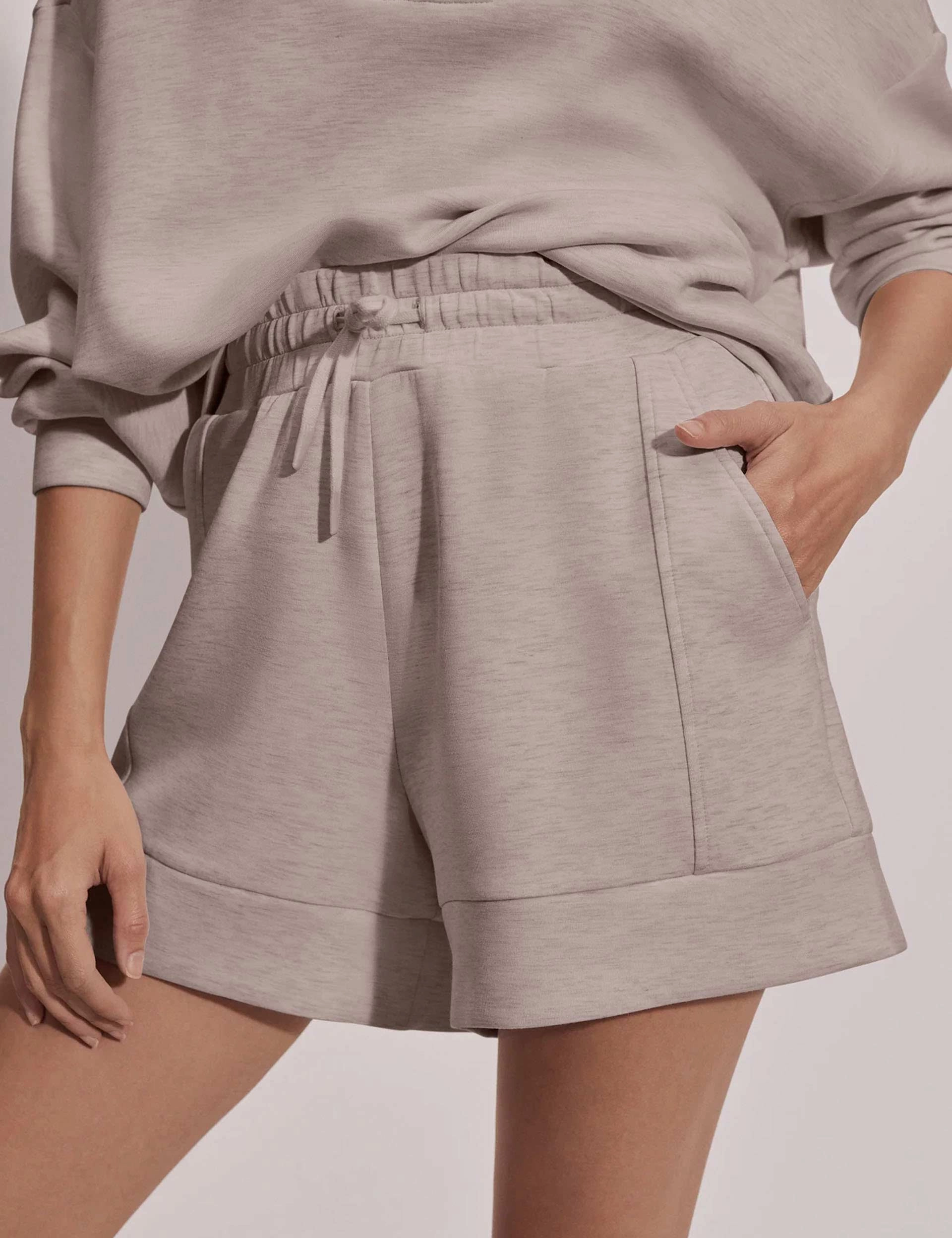 Atrium High Waisted Short 4.5" - Taupe Marl romper