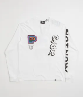 bus venue Checkered by Parra There Will Be Not Long Sleeve T-Shirt - White