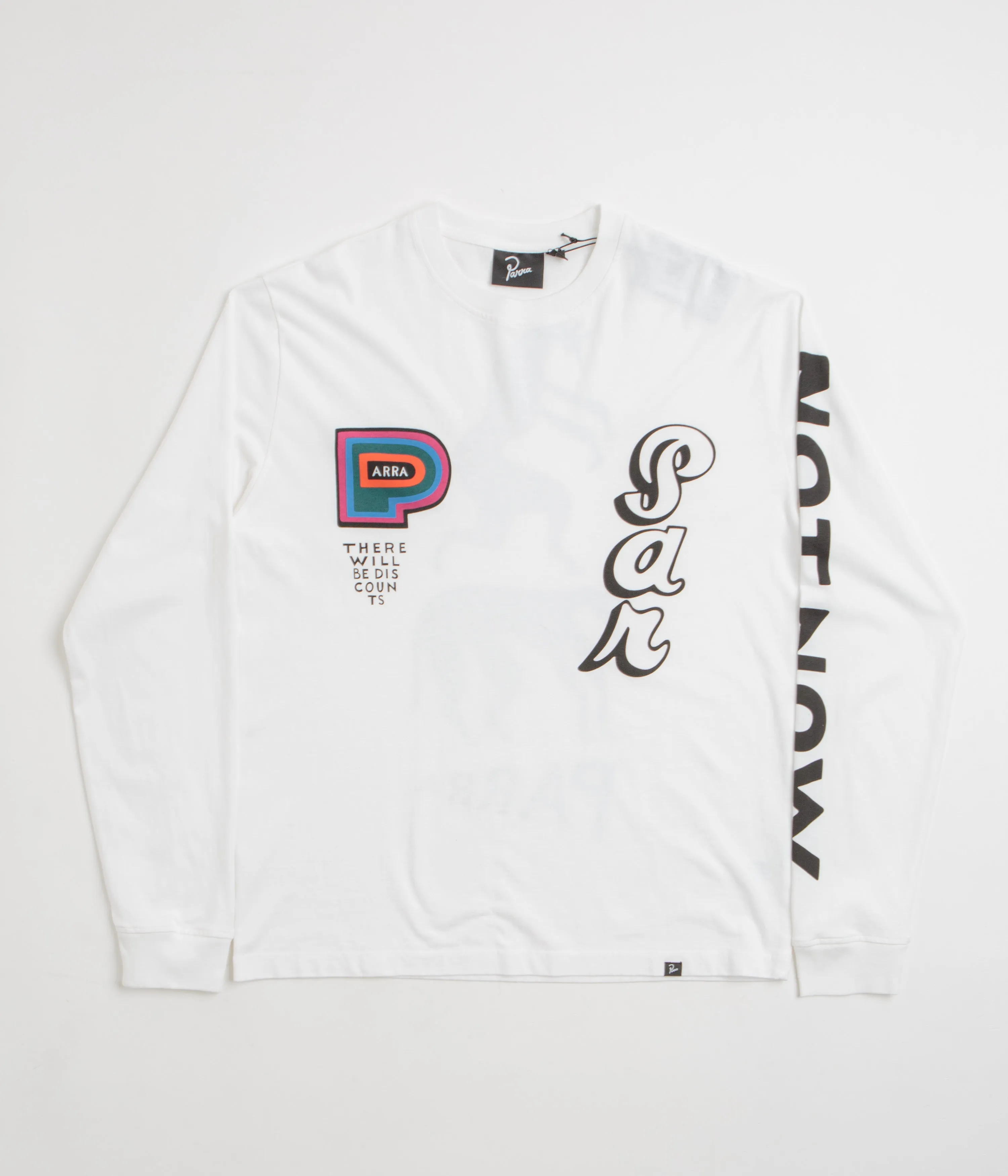 bus venue Checkered by Parra There Will Be Not Long Sleeve T-Shirt - White