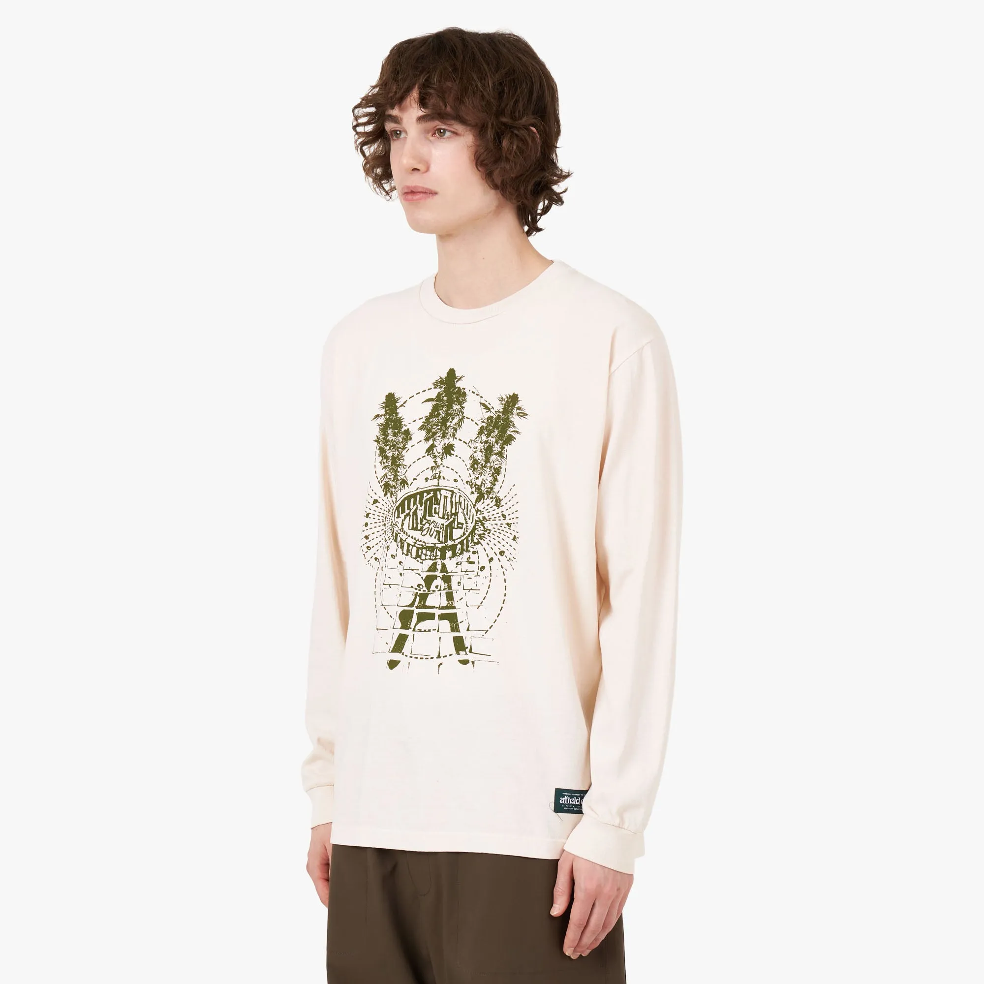 Afield Out STONE L/S T-Shirt Bone Above knee Stretchable Side Vents