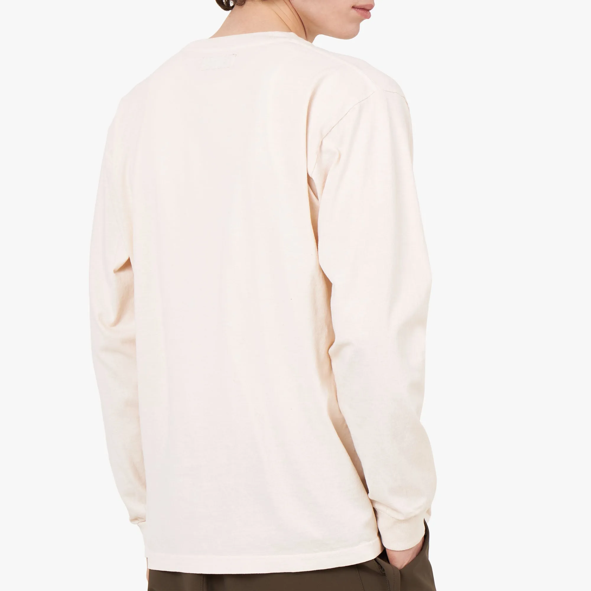 Afield Out STONE L/S T-Shirt Bone embroidered hem