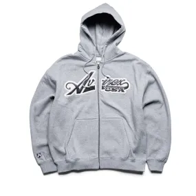 Adjustable drawstring Avirex Script Hoodie - Heather Grey