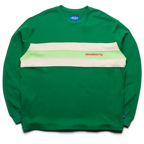 Awake NY L/S Stripe Tee - Green Comfortable Feel