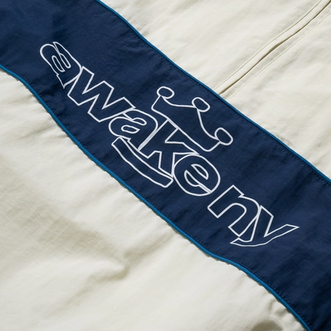 Unique Awake NY Crown Logo Nylon Quarter Zip - Off White