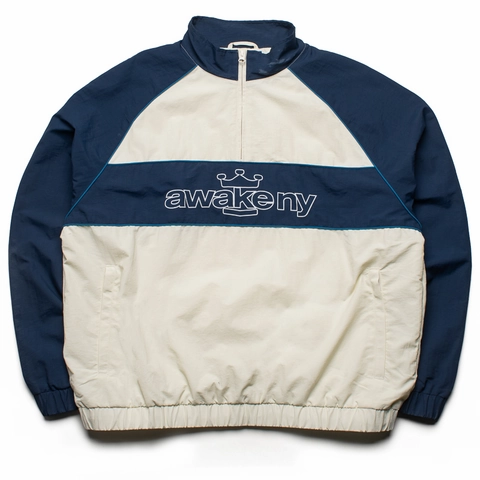 Moisture Wicking Lining Awake NY Crown Logo Nylon Quarter Zip - Off White