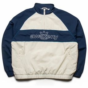 Mountain Ready Awake NY Crown Logo Nylon Quarter Zip - Off White