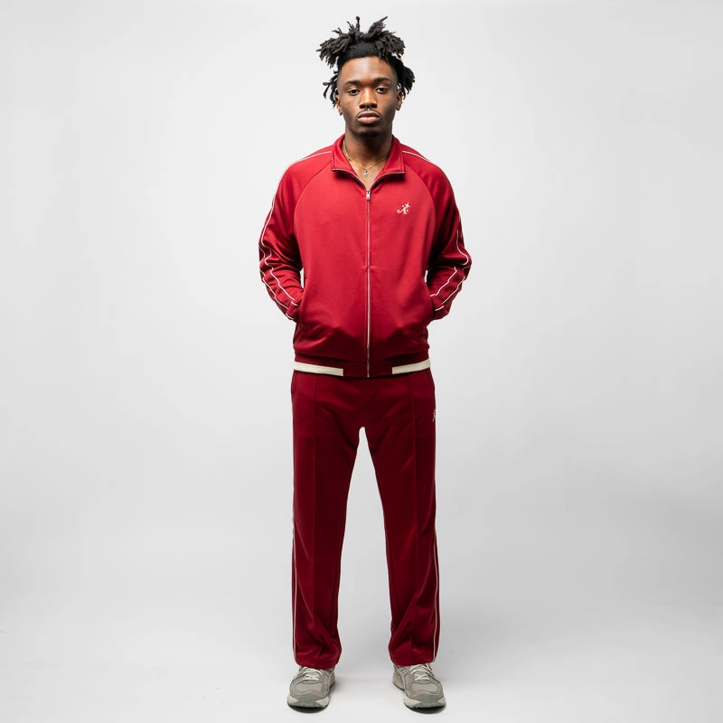Awake NY Star 'A' Embroidered Track Jacket - Merlot Position