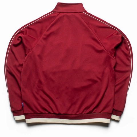 Awake NY Star 'A' Embroidered Track Jacket - Merlot Everyday Jacket Layered Collar Design