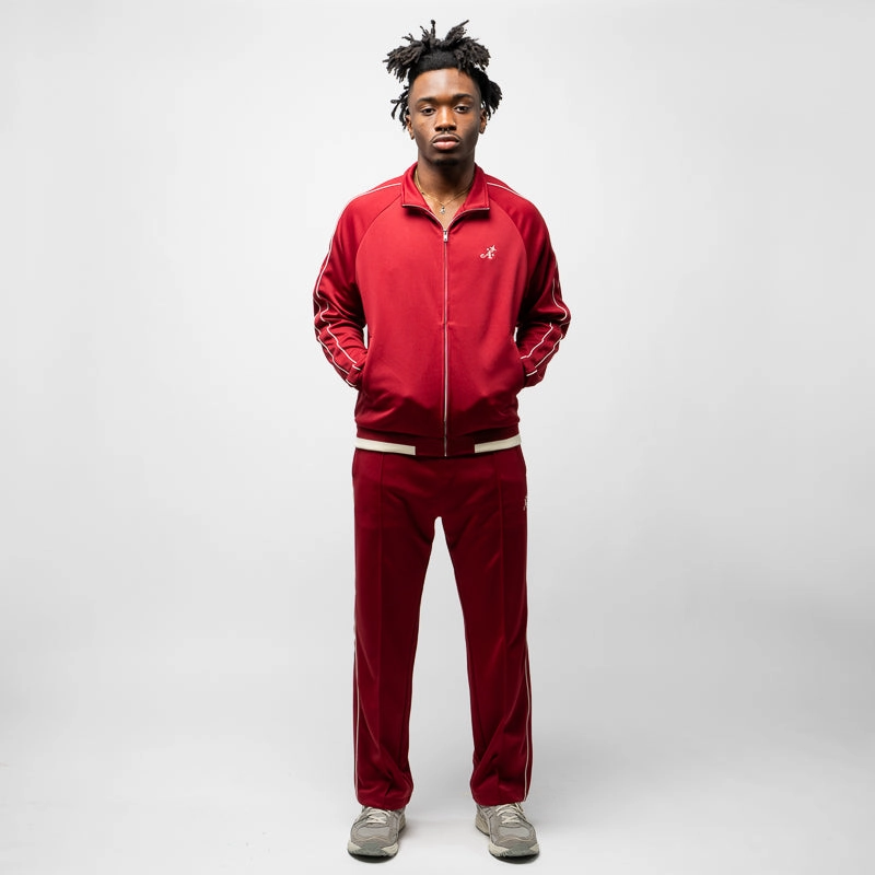 Stretchable Material Awake NY Star 'A' Embroidered Track Pant - Merlot