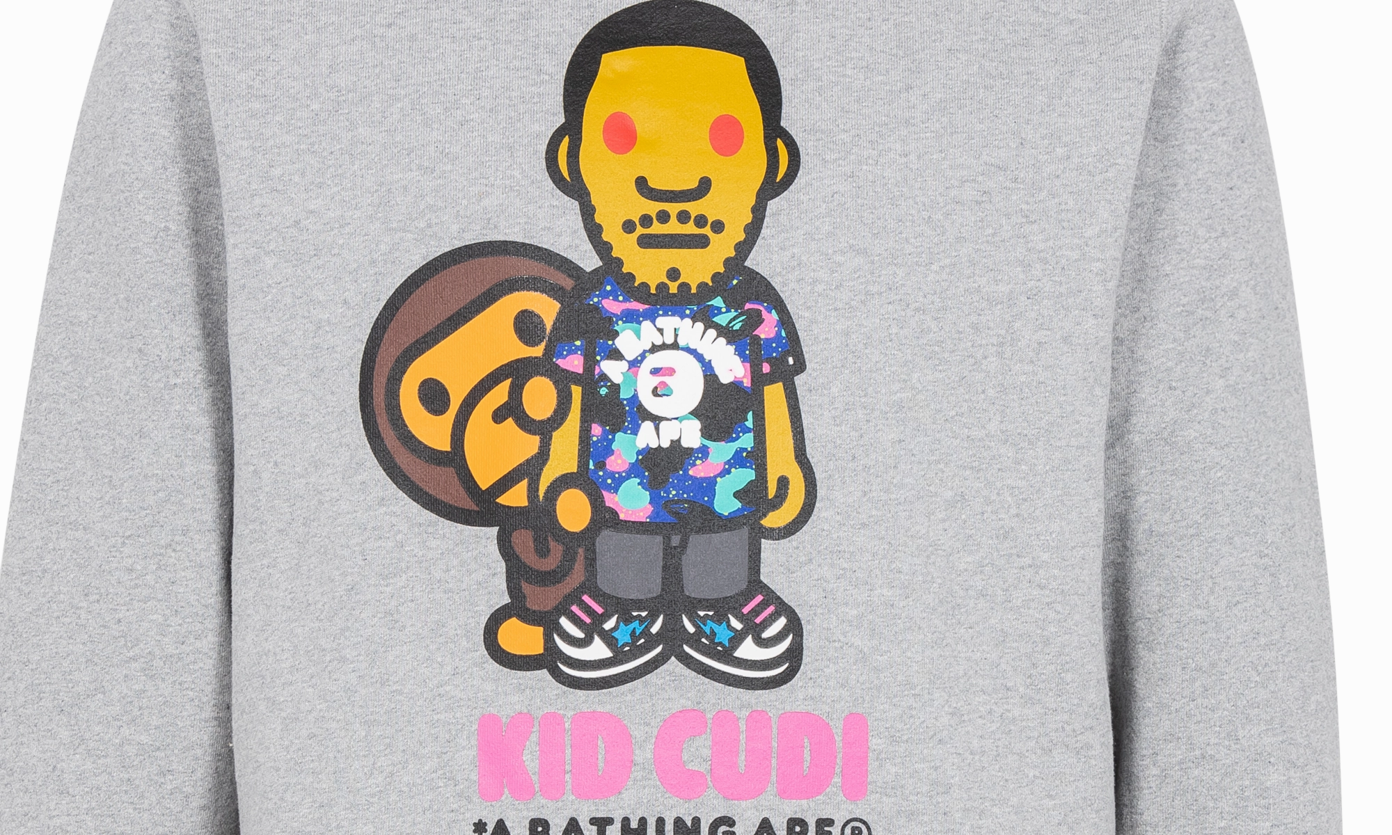 Baby Milo Pullover Hoodie "BAPE x Kid Cudi - Grey"