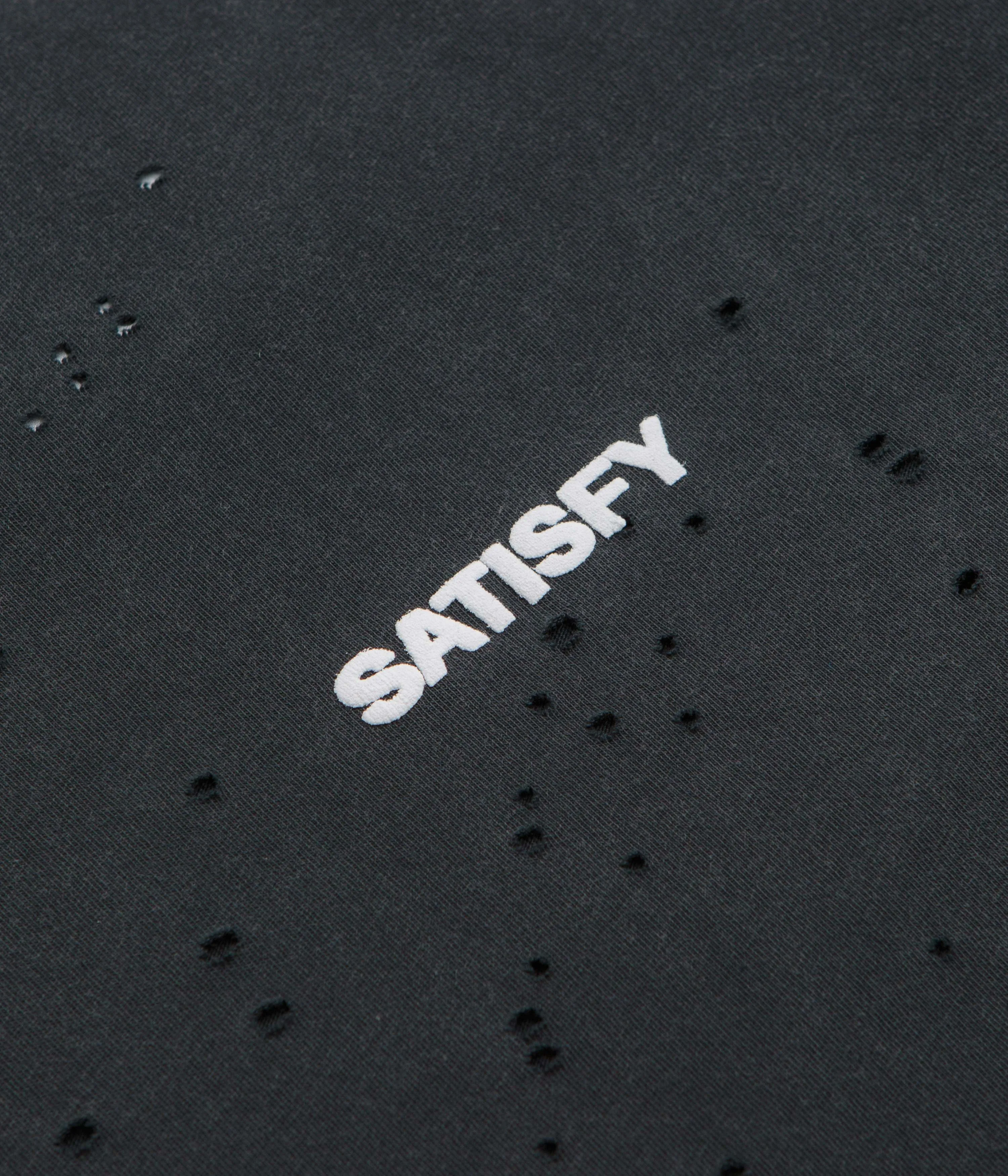 Ruffled edges tiered Satisfy MothTech Logo T-Shirt - Aged Black