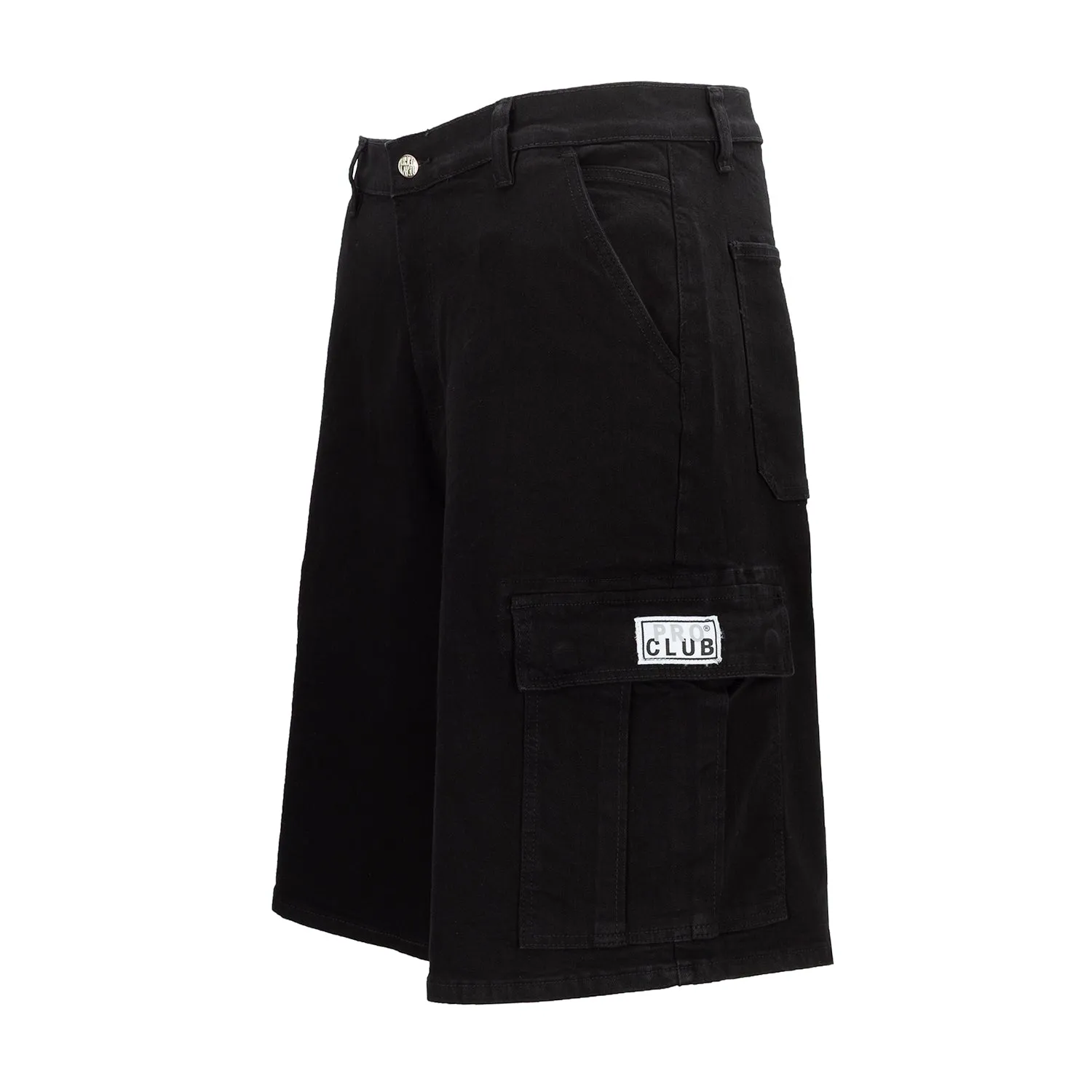 ComfortWaistband Silver Glow Baggy Denim Cargo Short -Mens