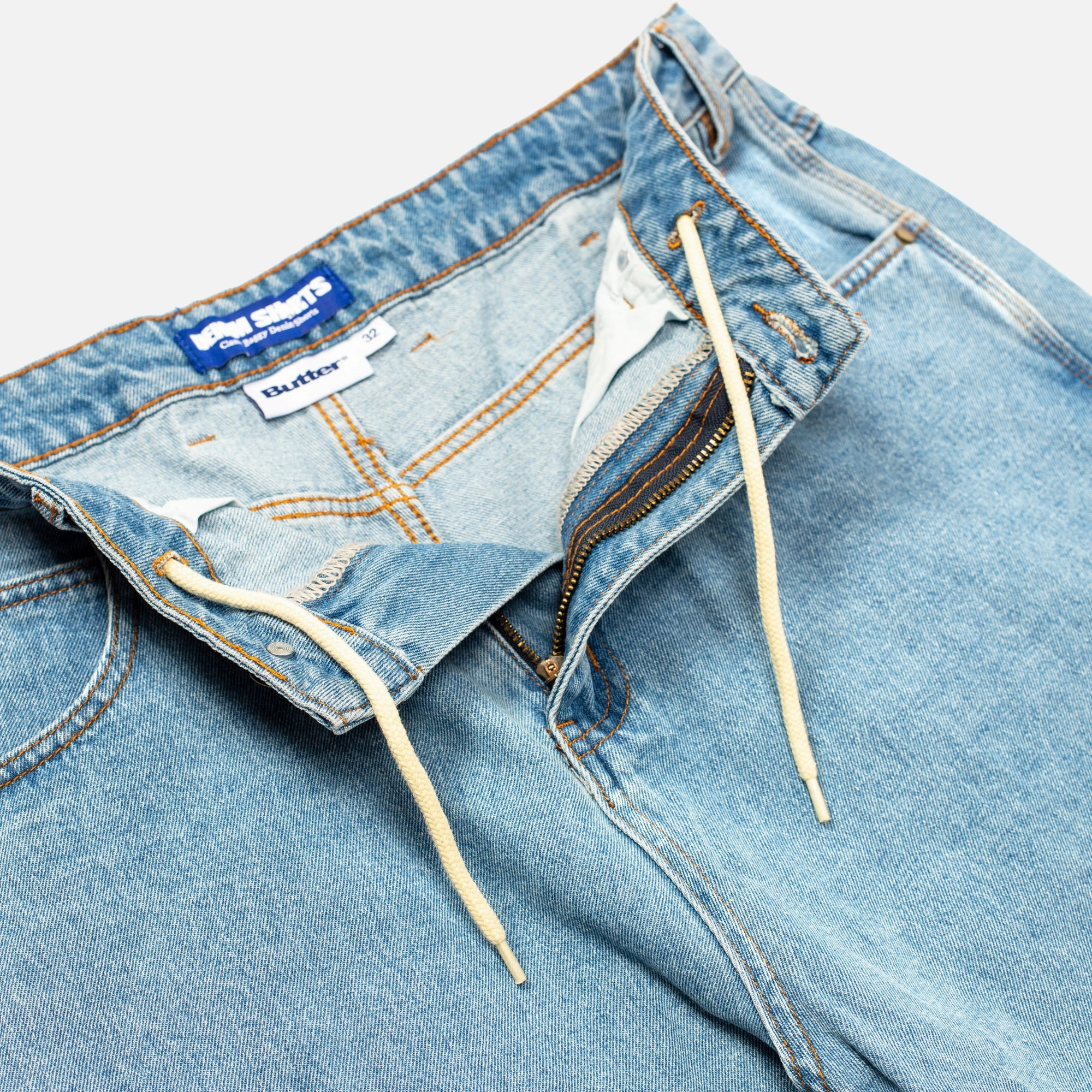 Baggy Denim Shorts Neutral Tones