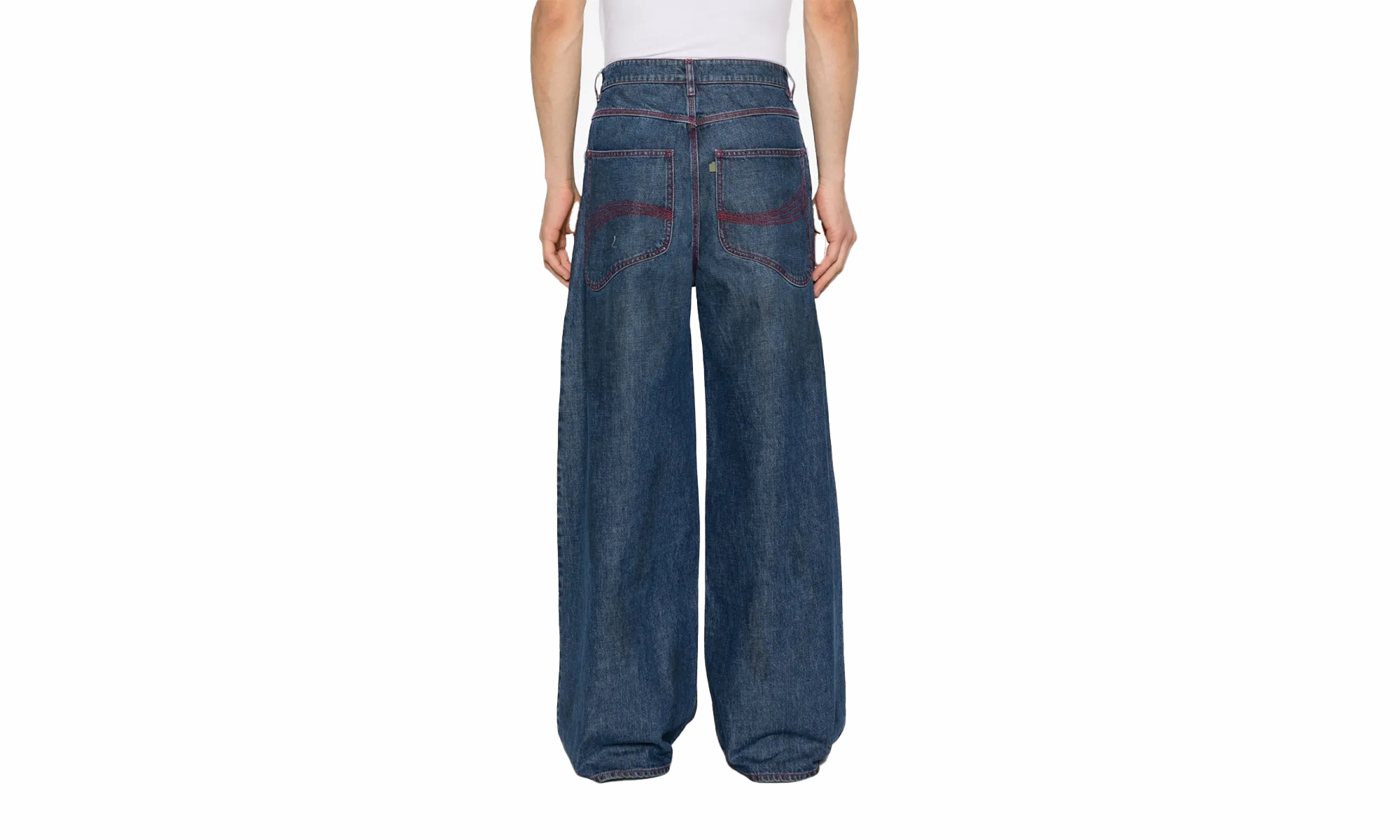 City Look Weekend Warrior Festival Outfit Smooth Baggy Indiana Distressed Jeans "Blue"