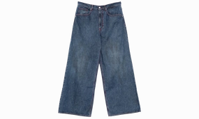 Hypoallergenic Material Composition City Walk Comfy Weekend Getaway Baggy Indiana Distressed Jeans "Blue"