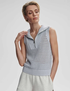 Quick - Response Bains Half Zip Tank - Plein Blue