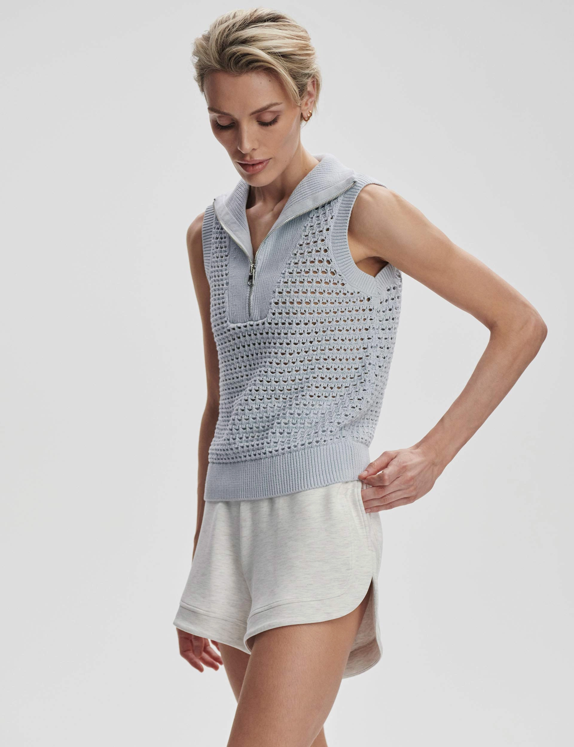 Bains Half Zip Tank - Plein Blue short - distance transportation explosion - resistance test passed