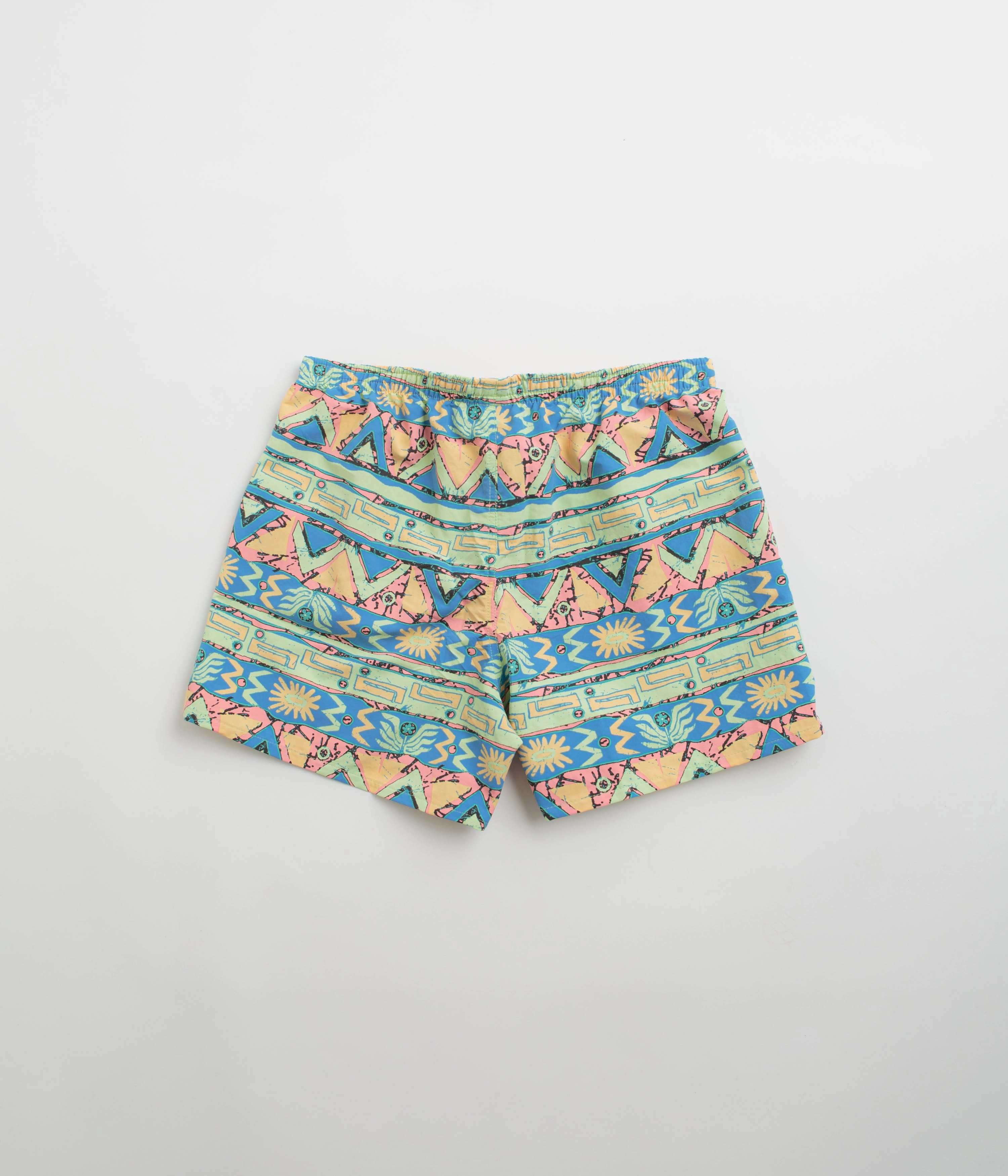 Low Bulk Waistband Sport Fit Patagonia Womens Baggies 5" Shorts - High Hopes Geo: Salamander Green