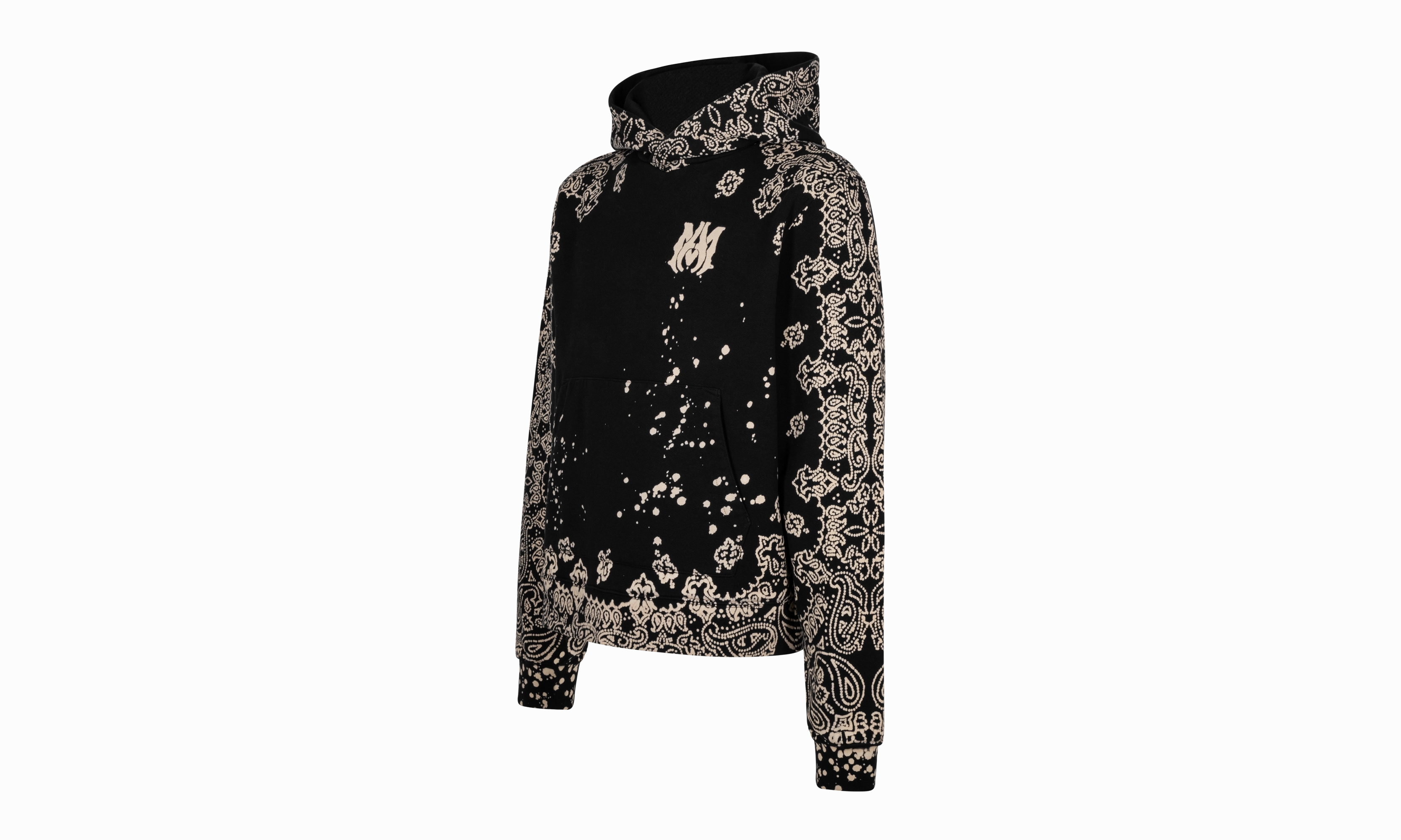 BANDANA BLEACH ALL OVER HOODIE "Black"