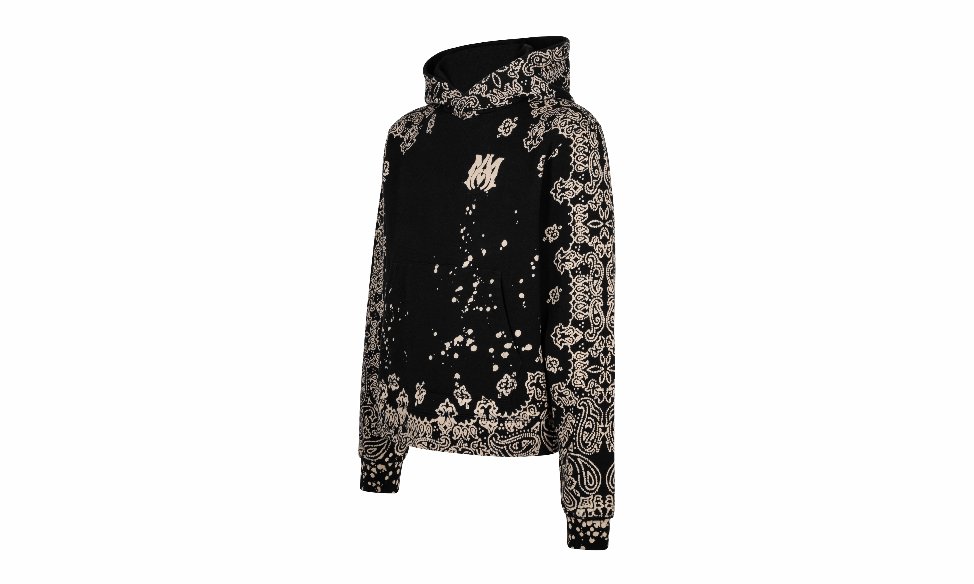 BANDANA BLEACH ALL OVER HOODIE "Black"