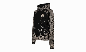 BANDANA BLEACH ALL OVER HOODIE "Black"
