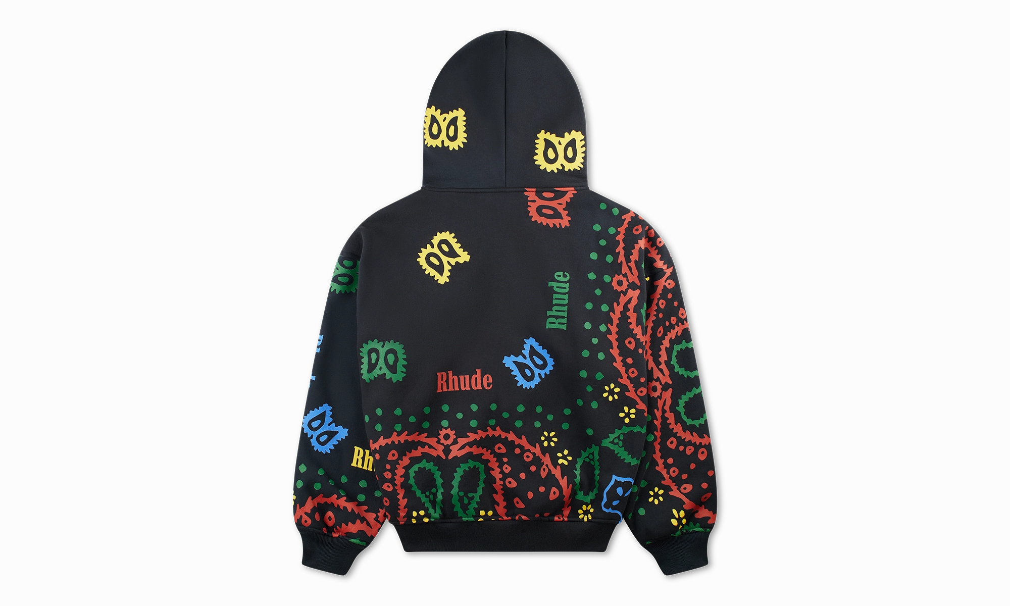 BANDANA PRINT FULL-ZIP HOODIE VTG "Black"