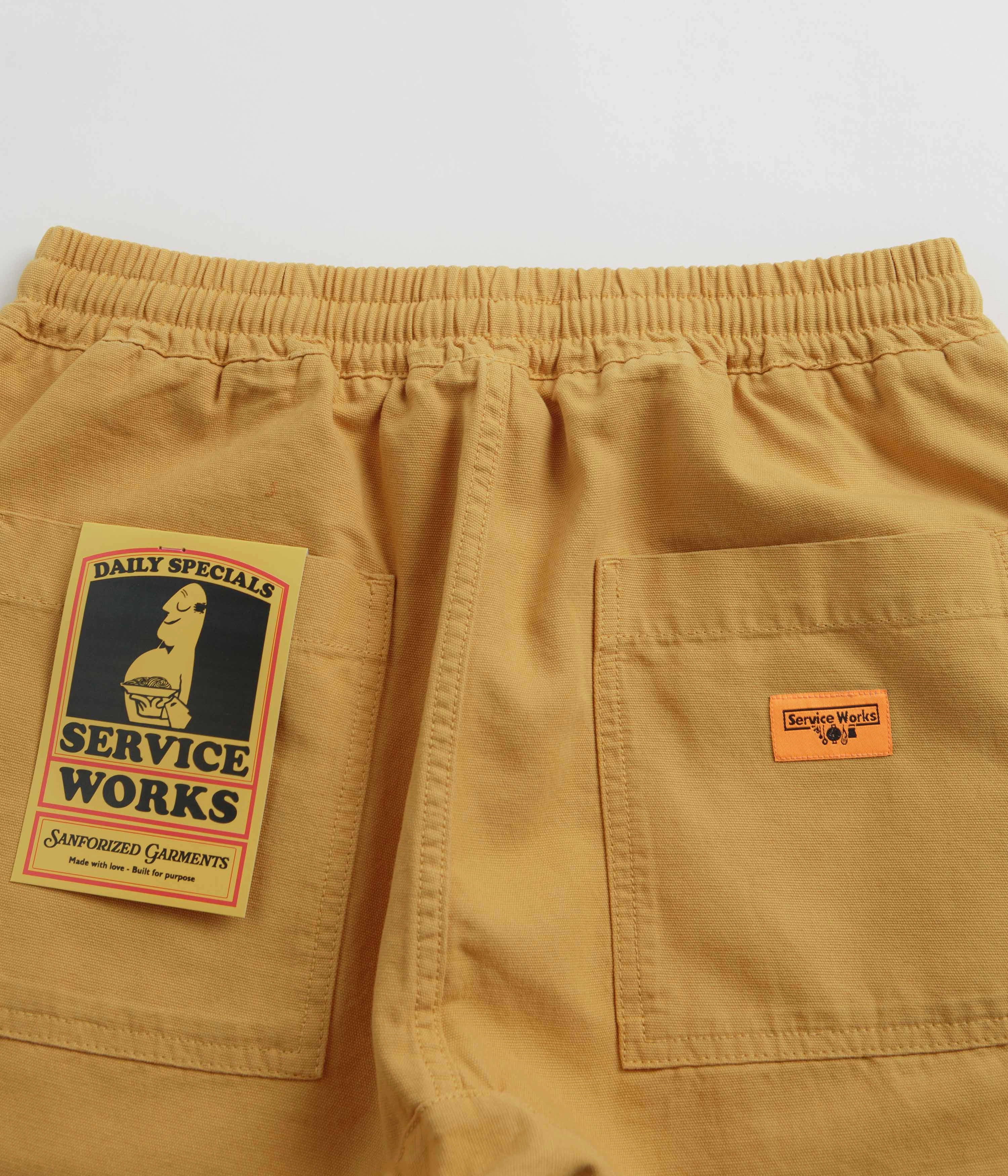 Service Works Classic Chef Shorts - Gold Everyday Style Effortless Look