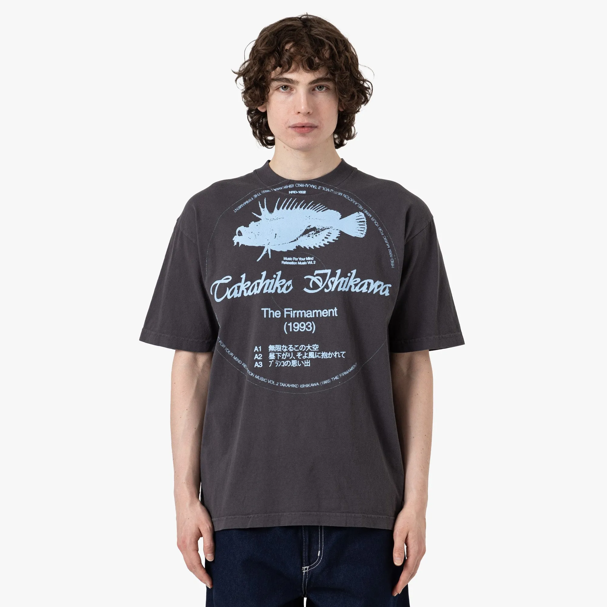 pants silhouette Moisture Wicking Fabric b.Eautiful Takahiko T-Shirt / Dolphin Blue