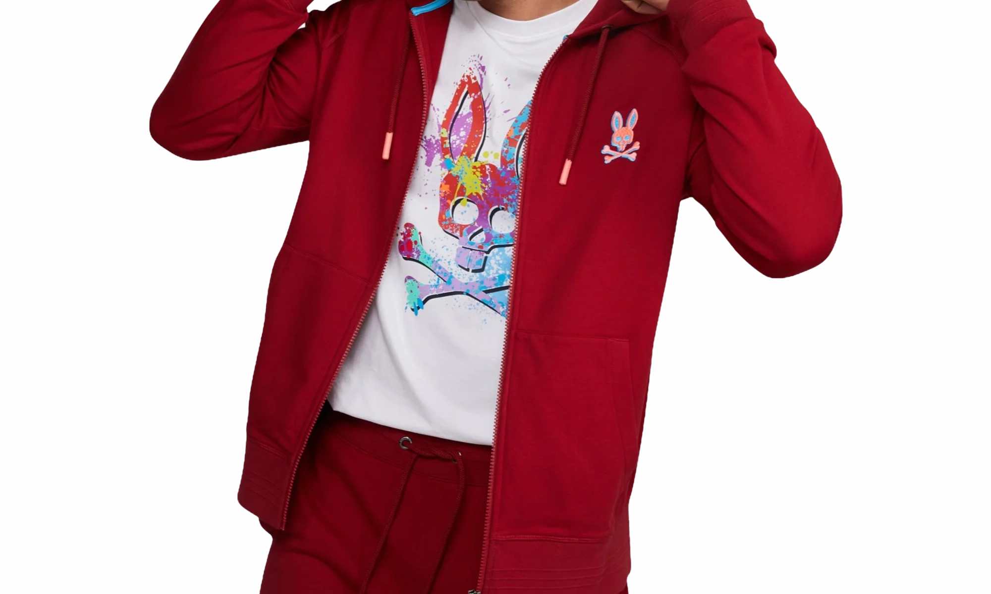 Bennett Full Zip Mulled Wine Men's Hoodie "Red"