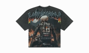 Biker Nation T-Shirt "Grey Wash" Feather Glow Tulle Soul