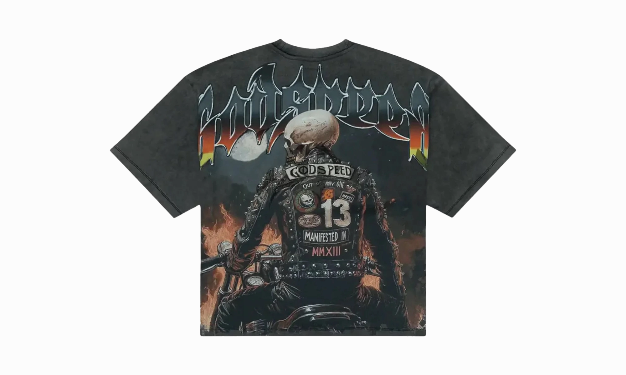 Biker Nation T-Shirt "Grey Wash" Feather Glow Tulle Soul