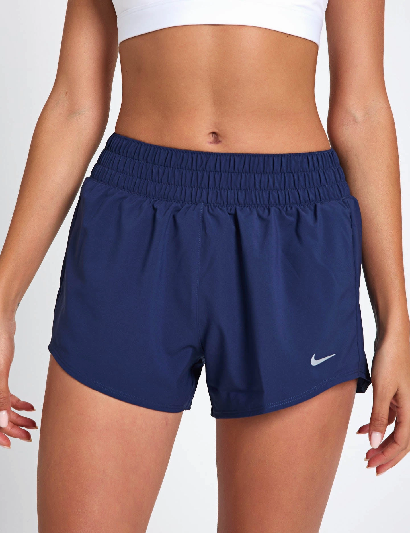 Sport Friendly Minimalist Look One Dri-FIT 3" Brief-Lined Shorts - Midnight Navy/Reflective Silver