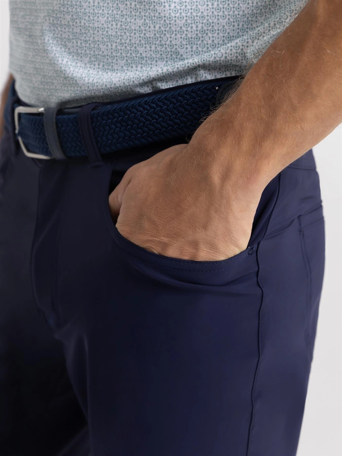 Elastic Cuff Bingham Performance Five Pocket Trousers Navy