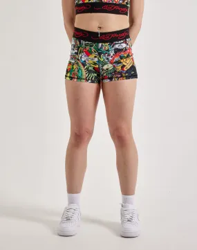 Ed Hardy Tattoo Collage Shorts Compression Fit