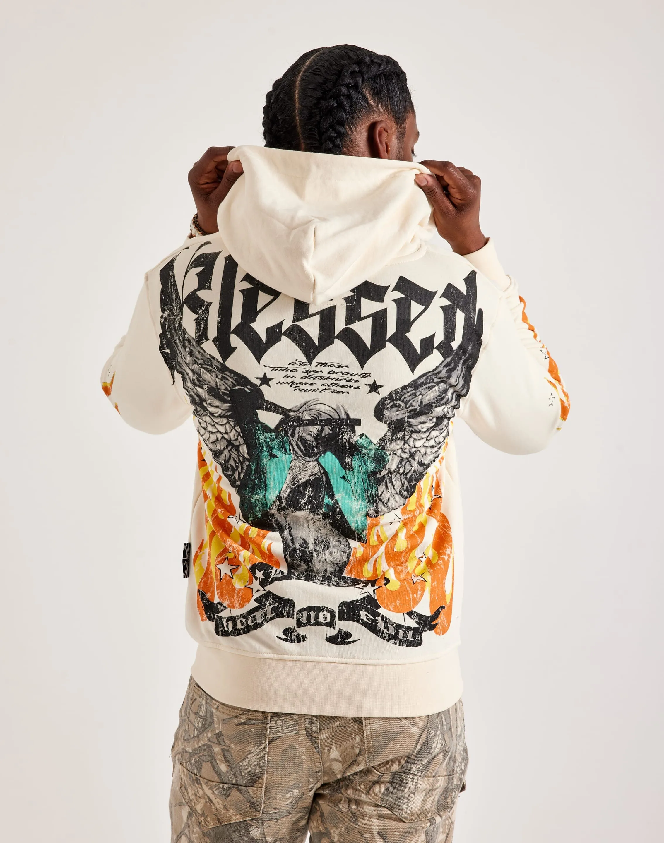 Calm Wave AbrasionFree Edging Blessed UK Hear No Evil Full-Zip Hoodie