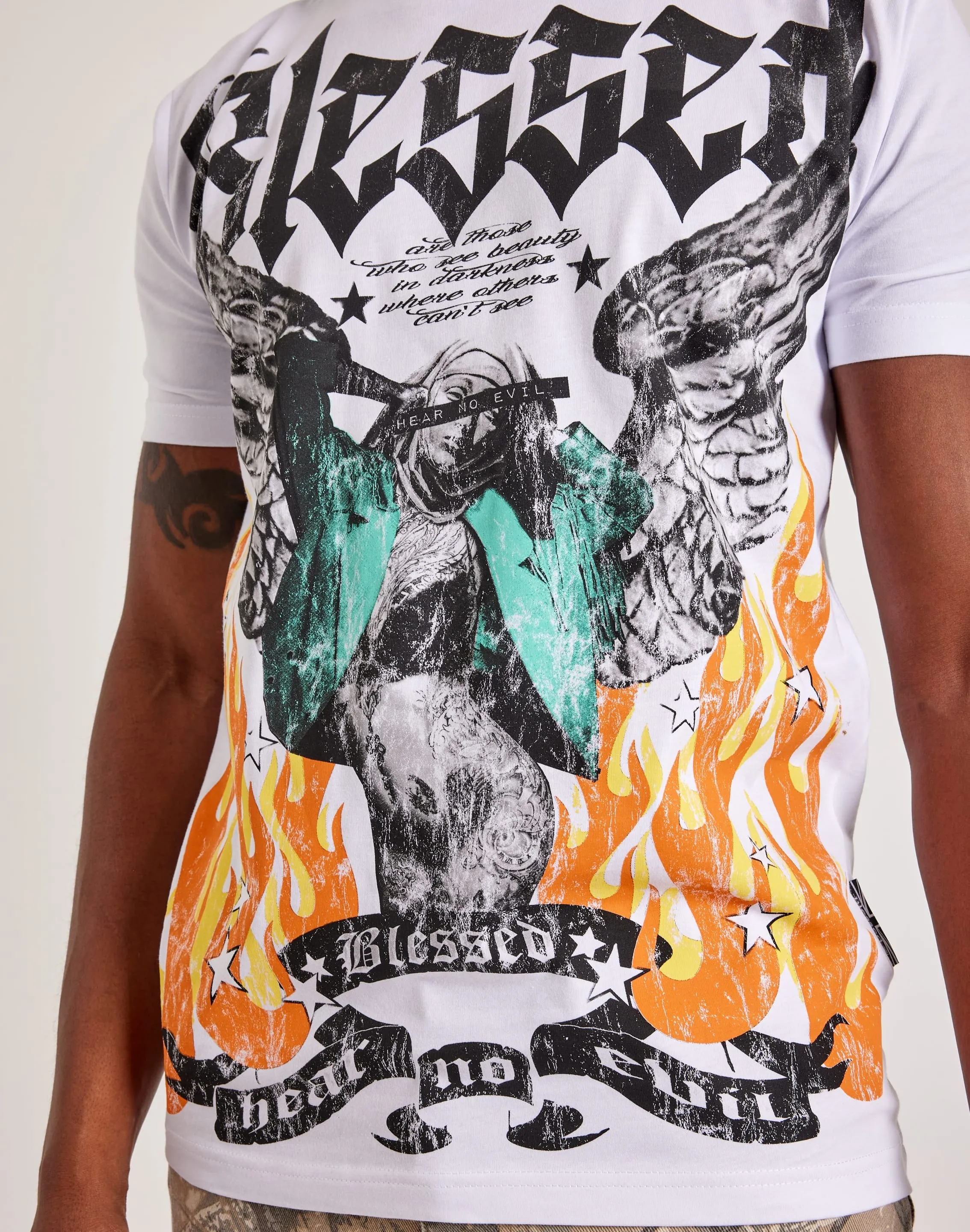 Blessed UK Hear No Evil Tee Lake Glow