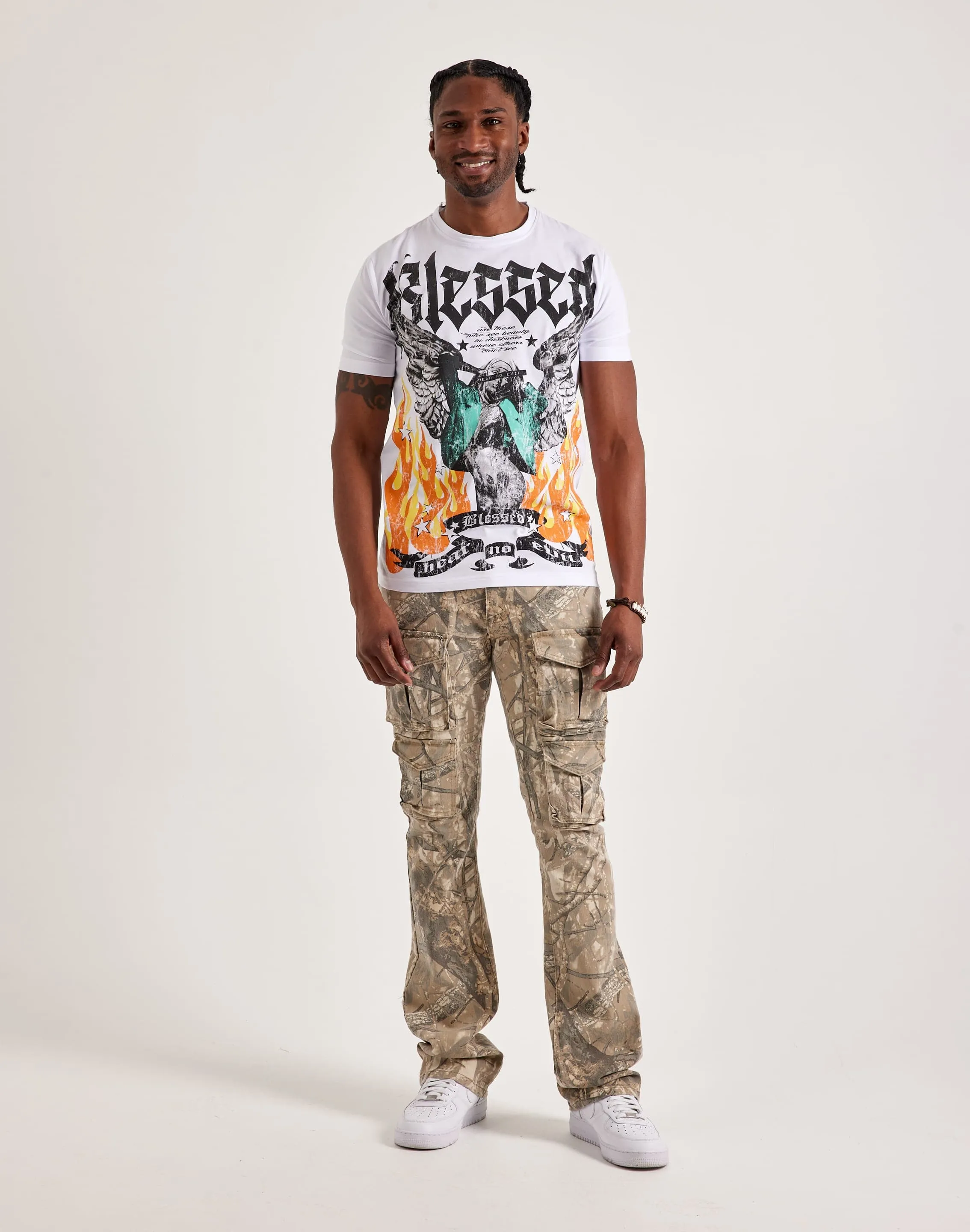 Blessed UK Hear No Evil Tee Snug fit Model Glow