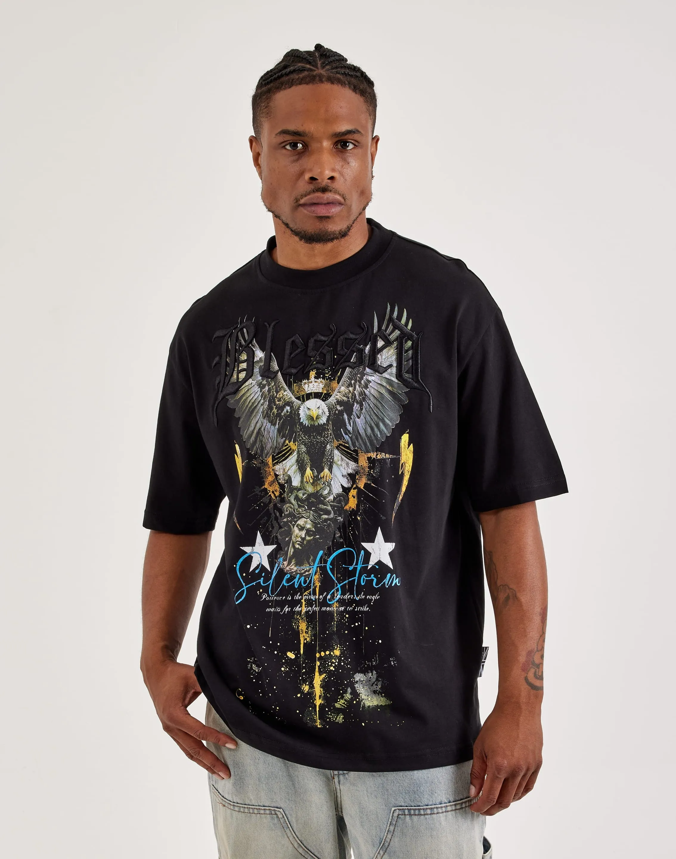 Seamless Design Ergonomic Pattern Blessed UK Silent Storm Tee