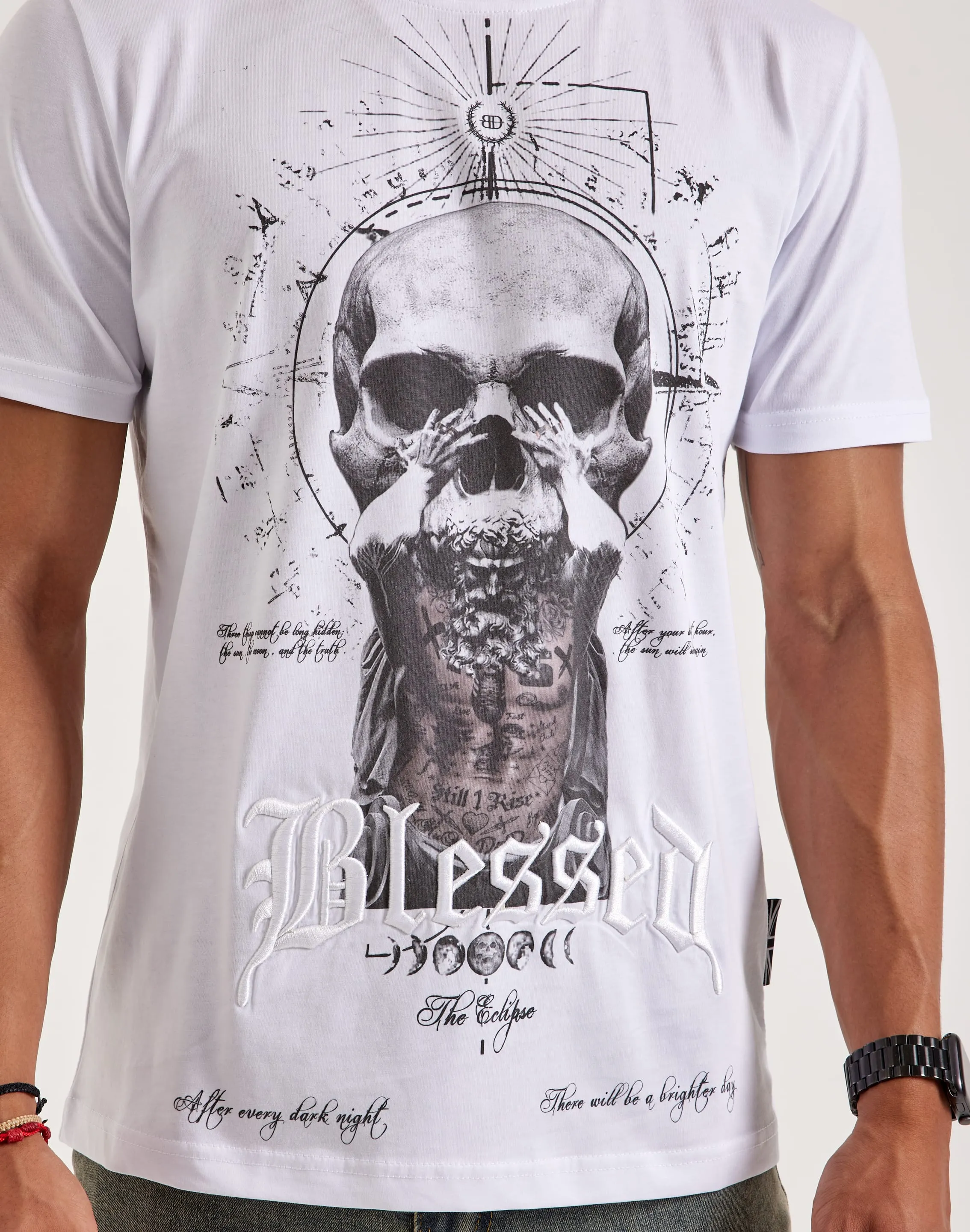 Blessed UK The Eclipse Tee Smile Glow TaglessCollar