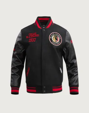 Breezy Fit Pro Standard NHL Chicago Blackhawks Retro Classic Rib Wool Varsity Jacket