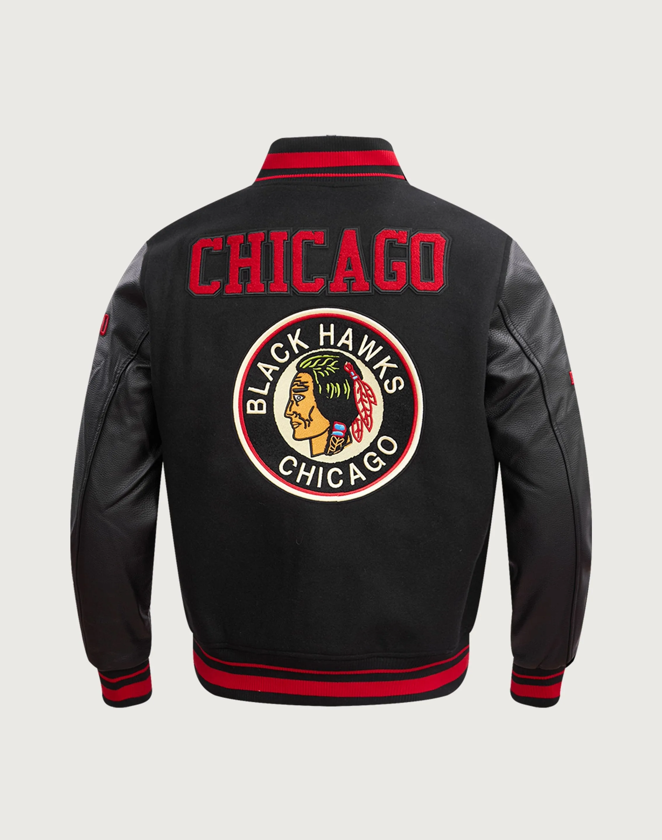 Pro Standard NHL Chicago Blackhawks Retro Classic Rib Wool Varsity Jacket Sun Beam