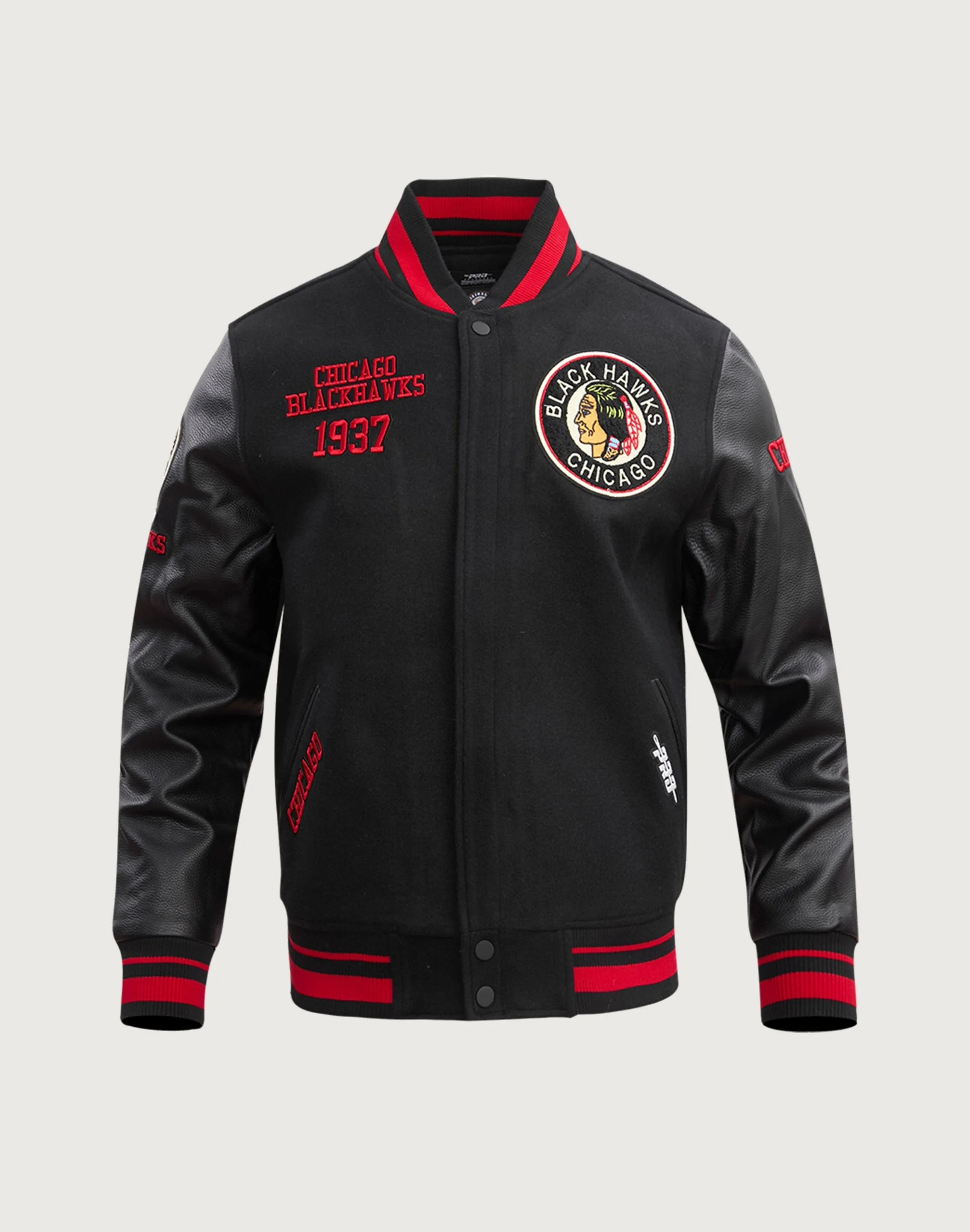 Breezy Fit Pro Standard NHL Chicago Blackhawks Retro Classic Rib Wool Varsity Jacket