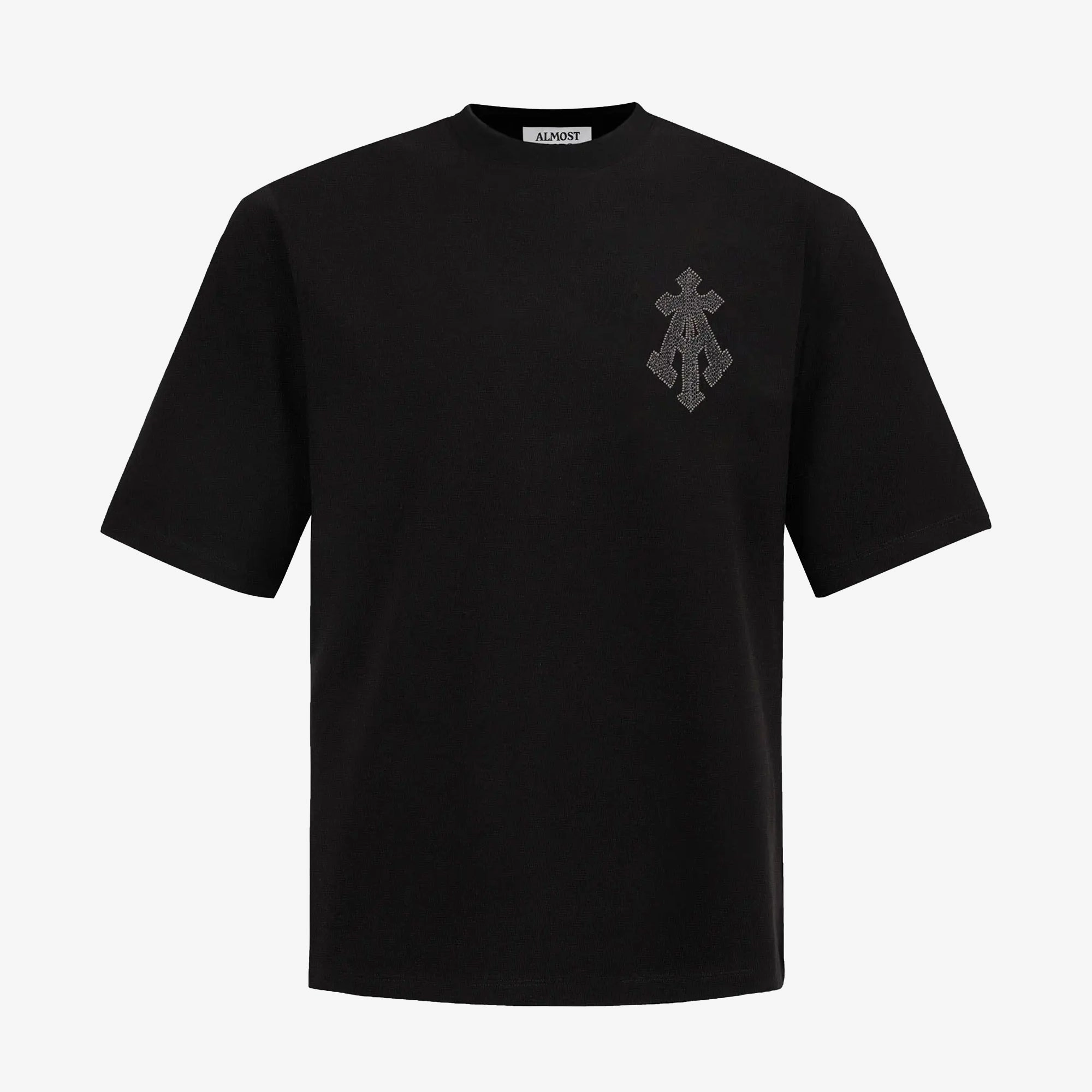 SoftTouch ALMOST GODS | ALMOST GODS TEE IN ZARI EMOBROIDERY { BLACK