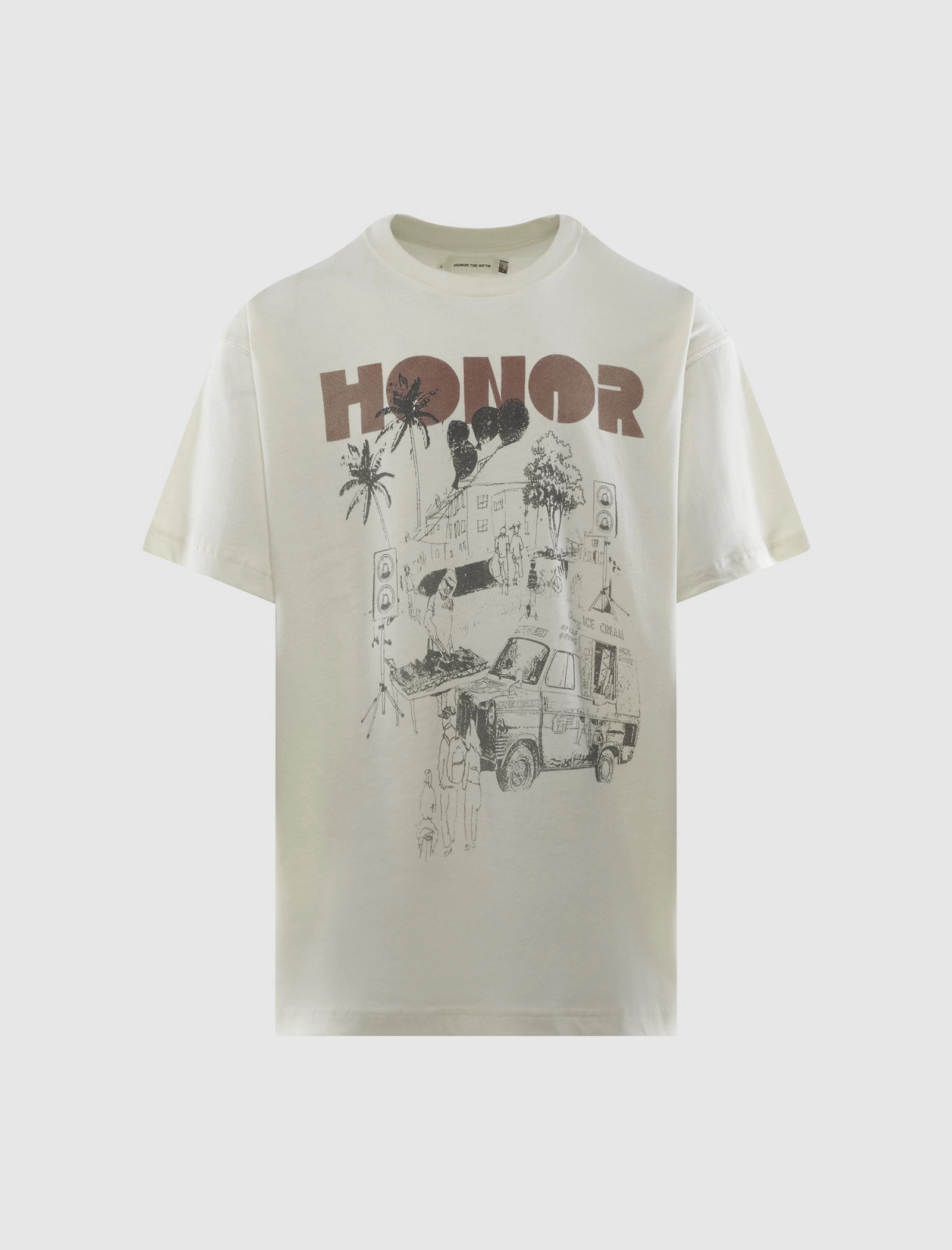 NonRestrictive High Neck Design BLOCK PARTY T-SHIRT
