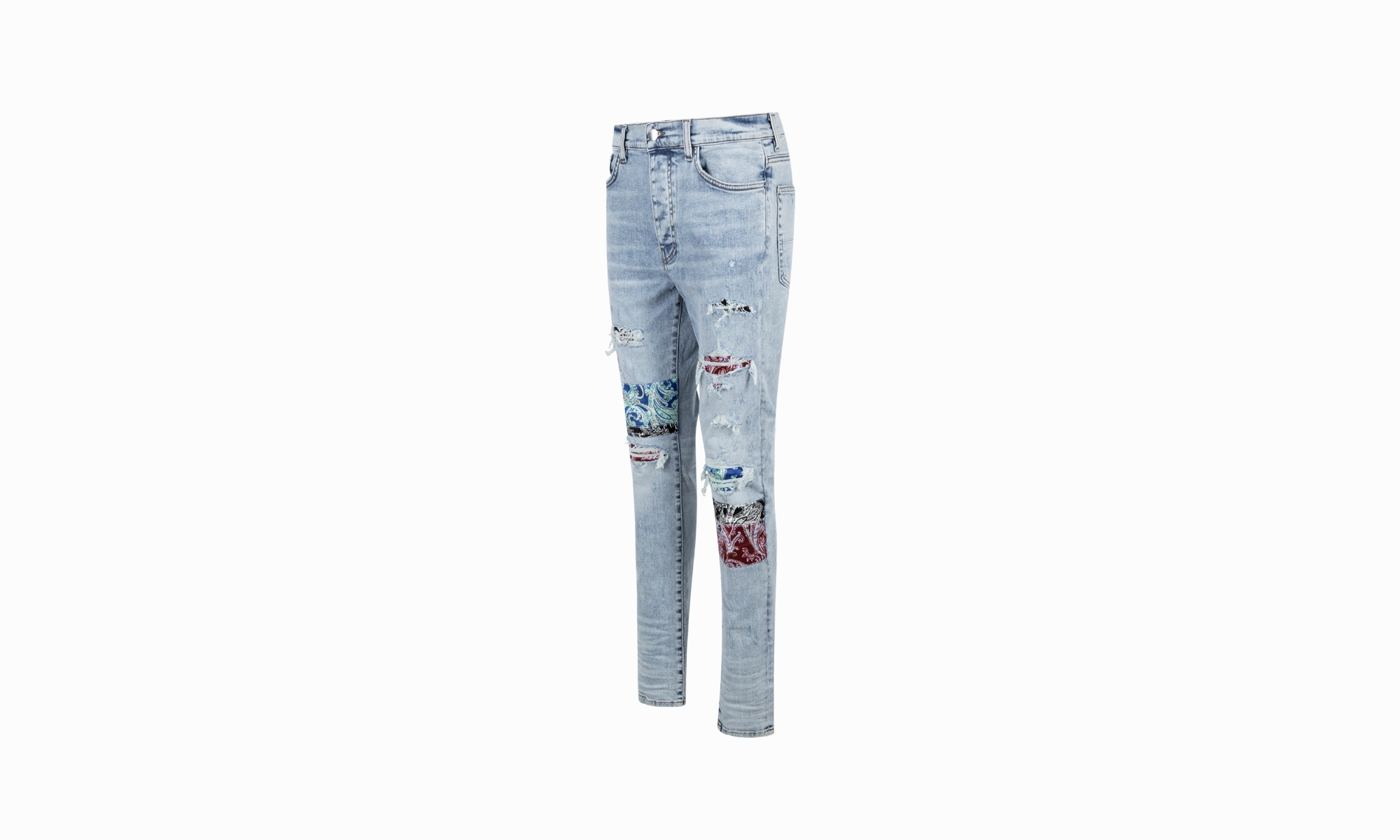 Blue Pajama Art Patch Skinny Jeans "Blue" Great Base